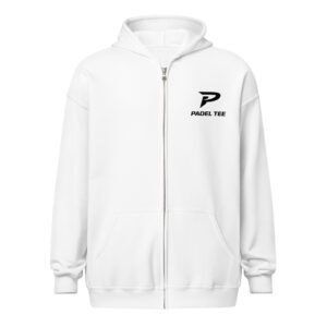 Unisex Padel Zip Hoodie – White Edition